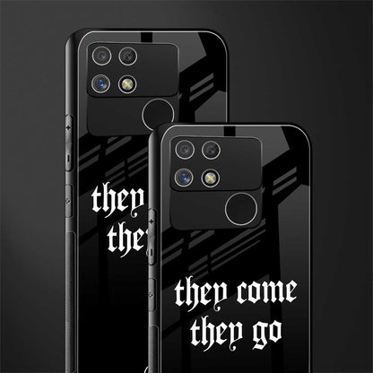 they come they go back phone cover | glass case for realme narzo 50a