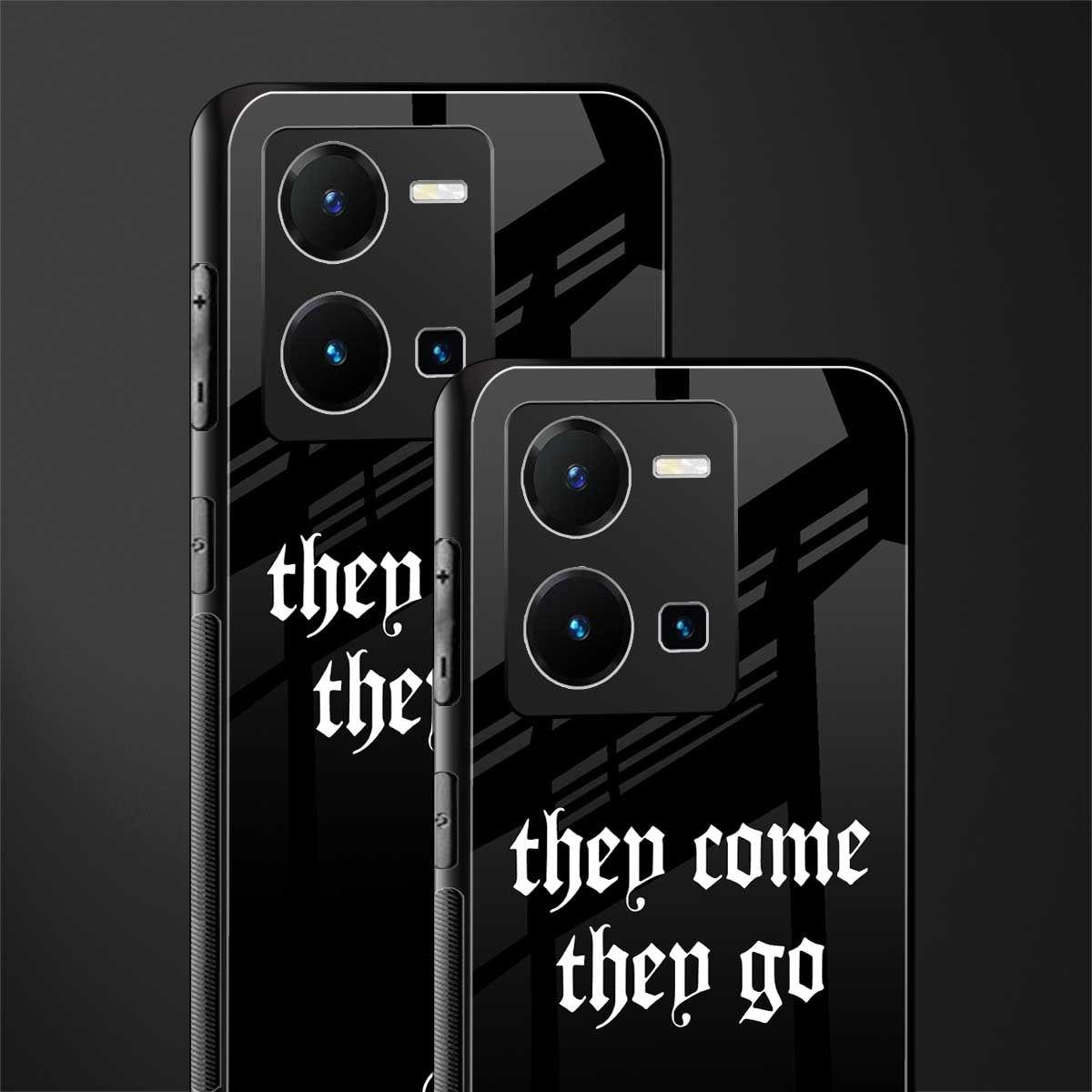they come they go back phone cover | glass case for vivo y35 4g