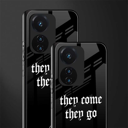 they come they go back phone cover | glass case for vivo t1 44w 4g