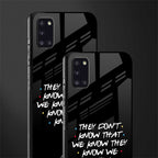 they don't know that we know - friends glass case for samsung galaxy a31 image-2