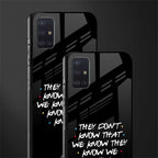 they don't know that we know - friends glass case for samsung galaxy a71 image-2