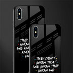 they don't know that we know - friends glass case for iphone xs max image-2