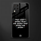 they don't know that we know - friends back phone cover | glass case for samsung galaxy m33 5g