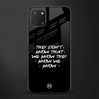 they don't know that we know - friends glass case for samsung a81 image
