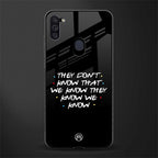 they don't know that we know - friends glass case for samsung a11 image