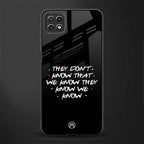 they don't know that we know - friends back phone cover | glass case for samsung galaxy f42