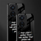they don't know that we know - friends back phone cover | glass case for vivo t1 44w 4g