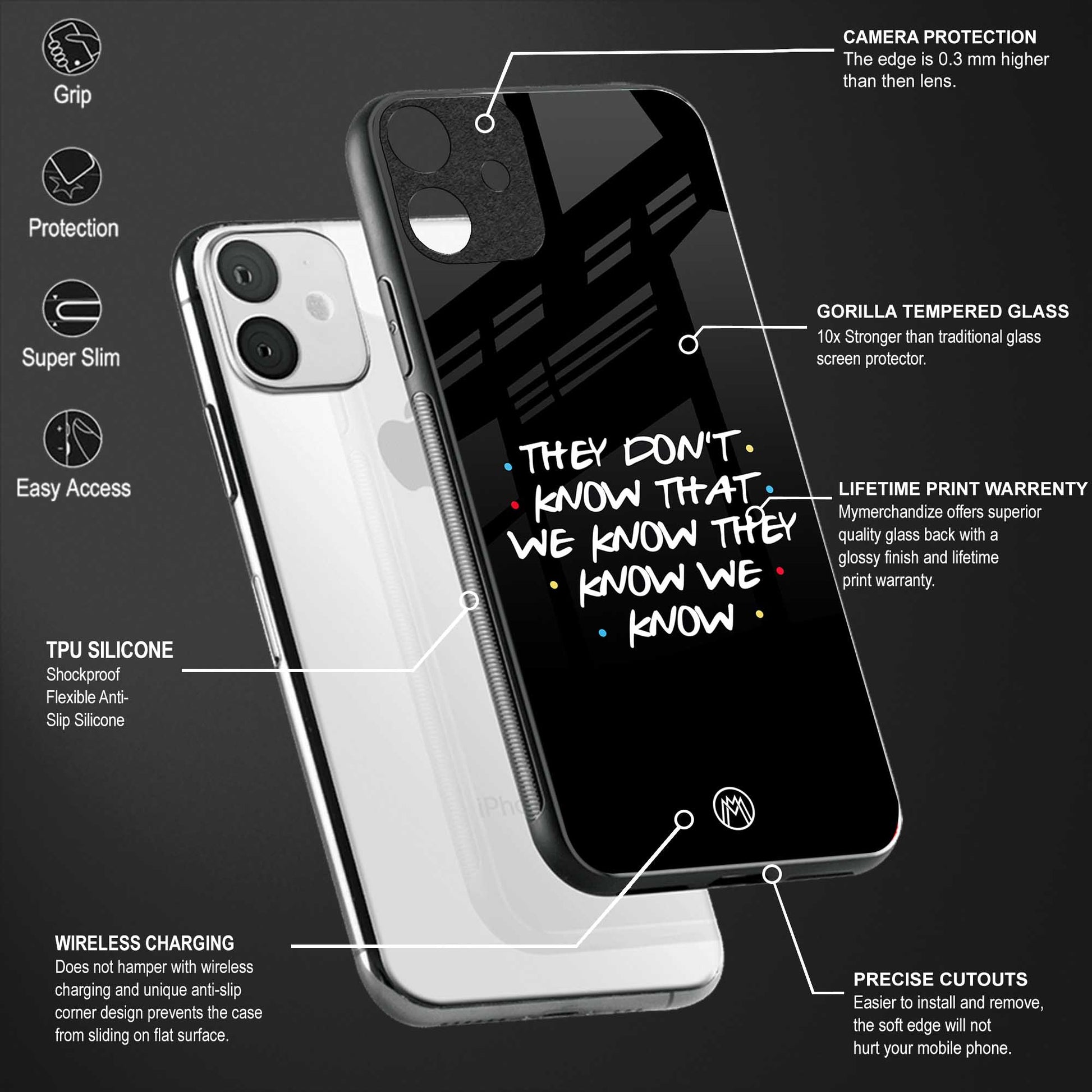 they don't know that we know - friends glass case for iphone 8 plus image-4