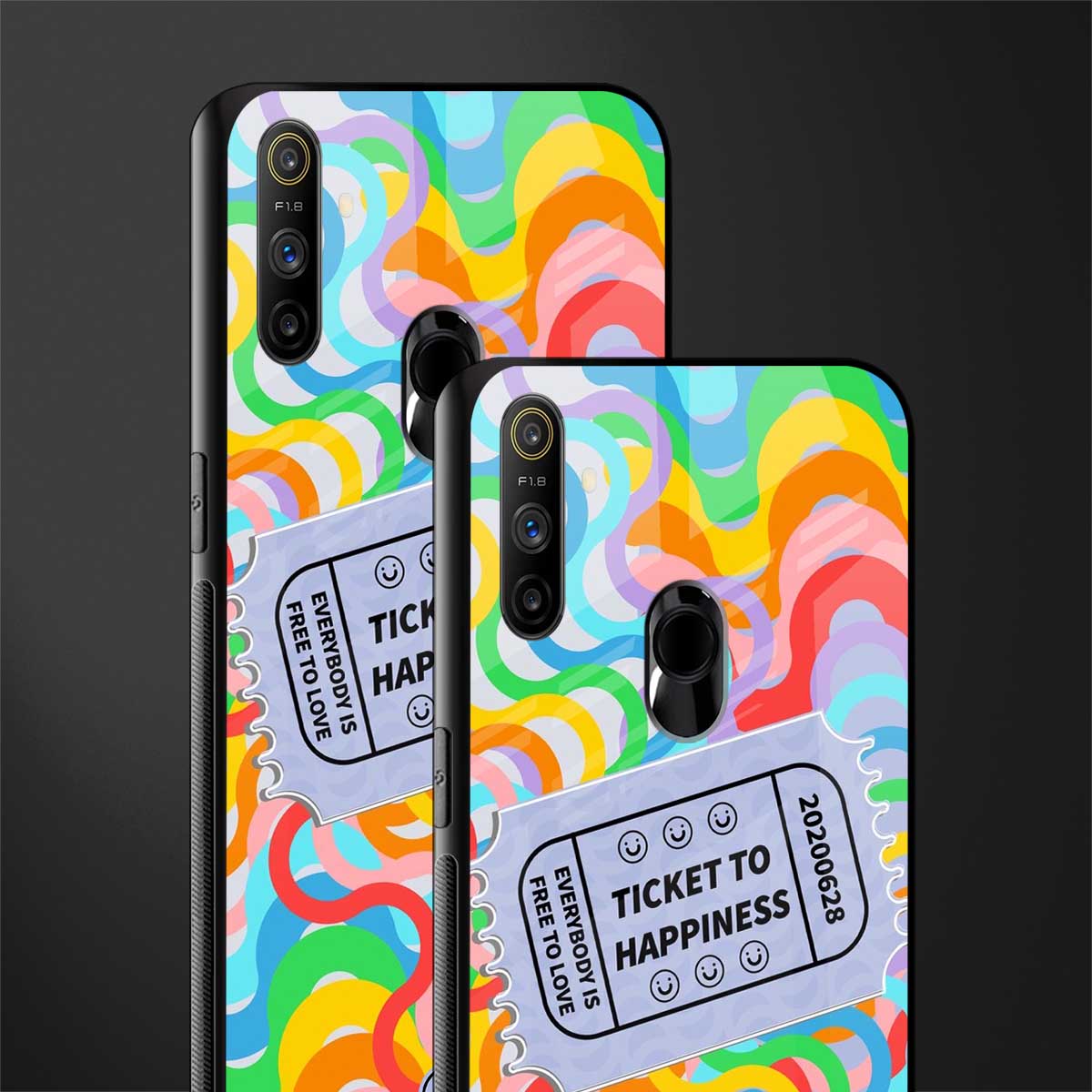 ticket to happiness glass case for realme narzo 10a image-2