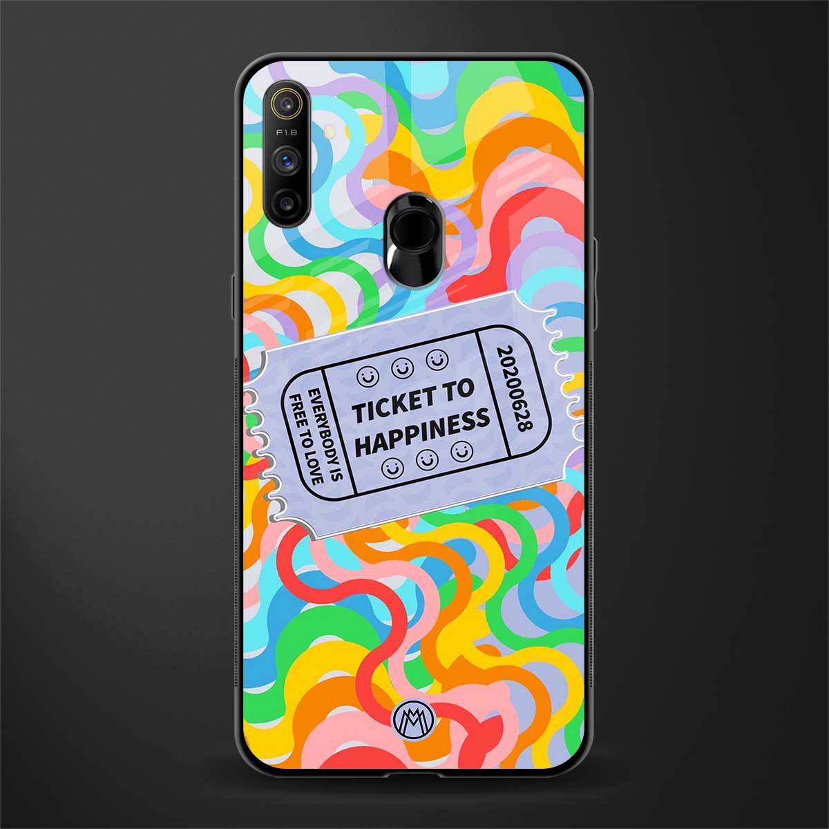 ticket to happiness glass case for realme narzo 10a image