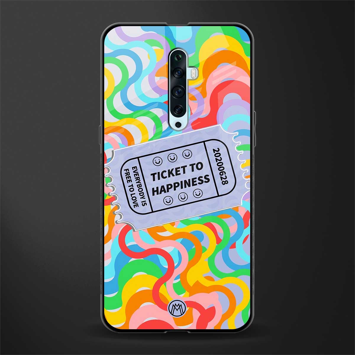 ticket to happiness glass case for oppo reno 2z image
