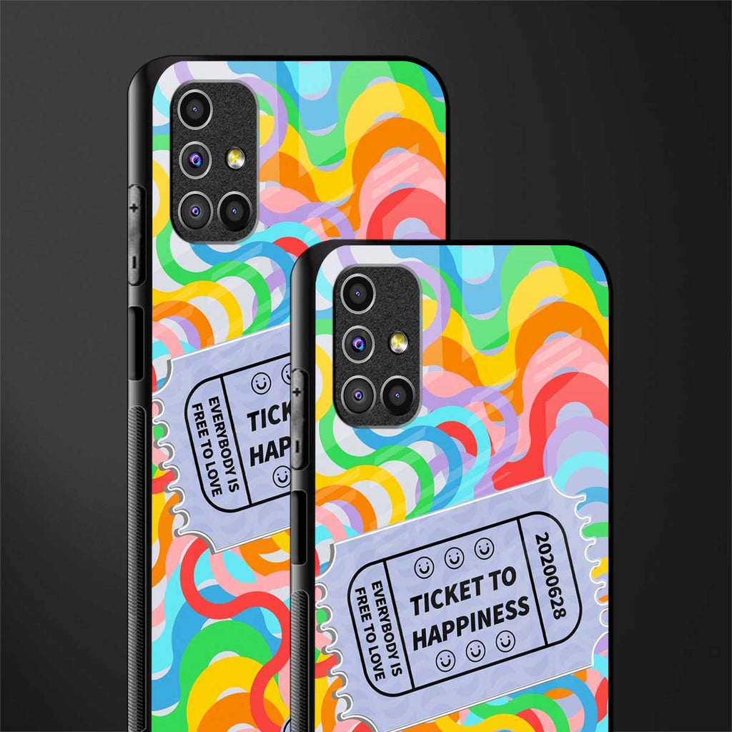 ticket to happiness glass case for samsung galaxy m31s image-2