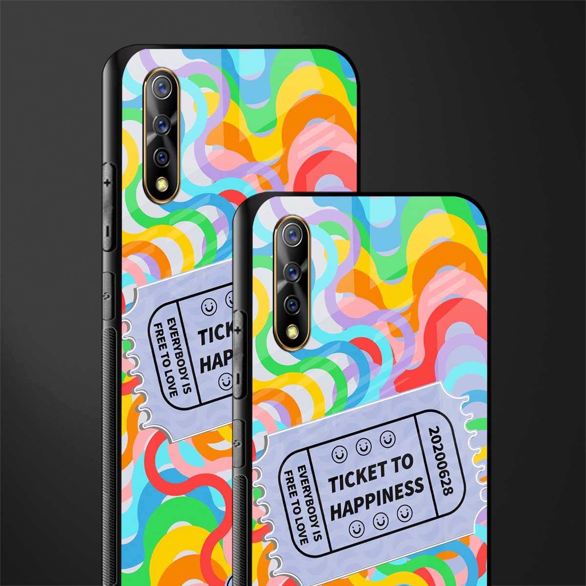 ticket to happiness glass case for vivo z1x image-2