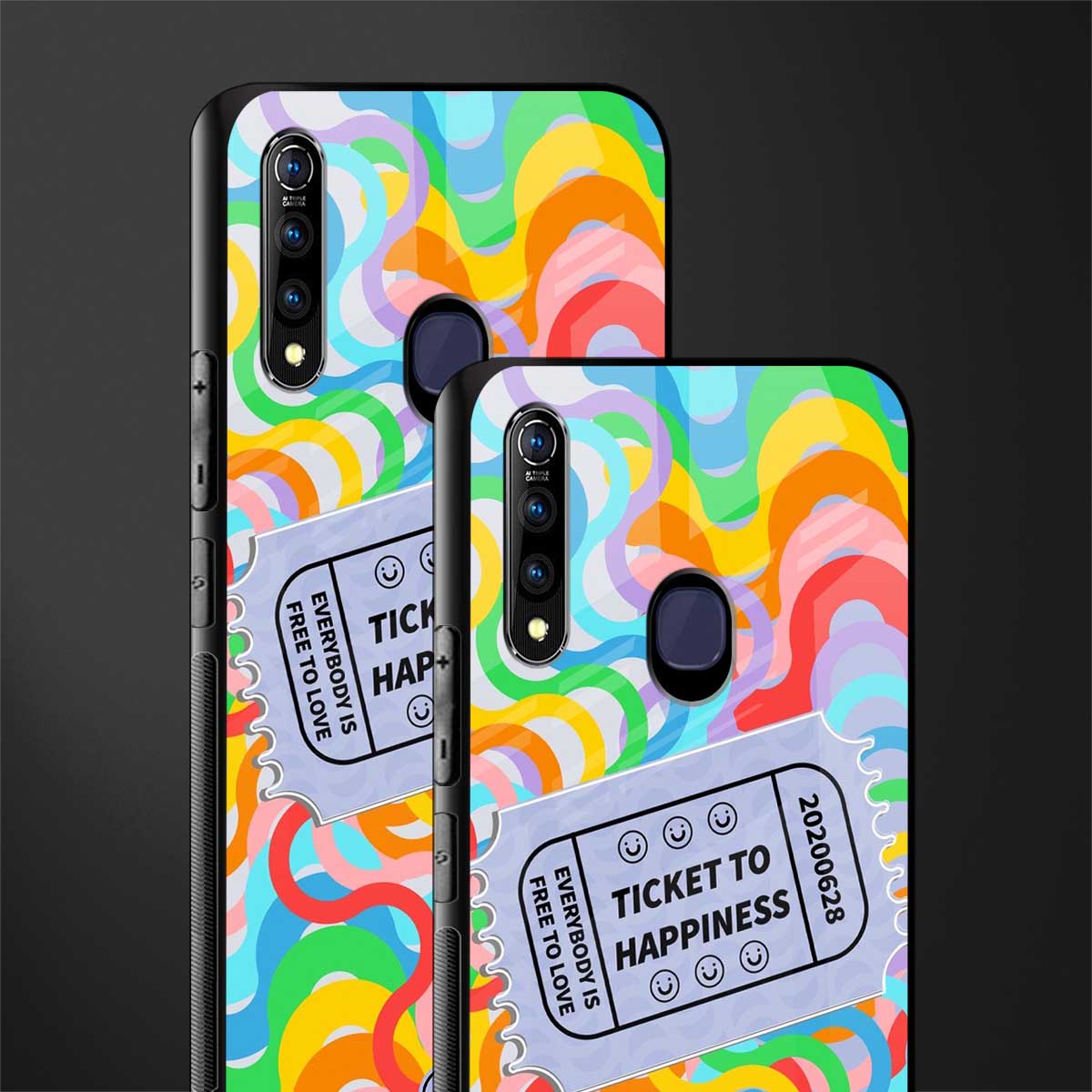 ticket to happiness glass case for vivo z1 pro image-2