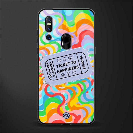 ticket to happiness glass case for vivo v15 image