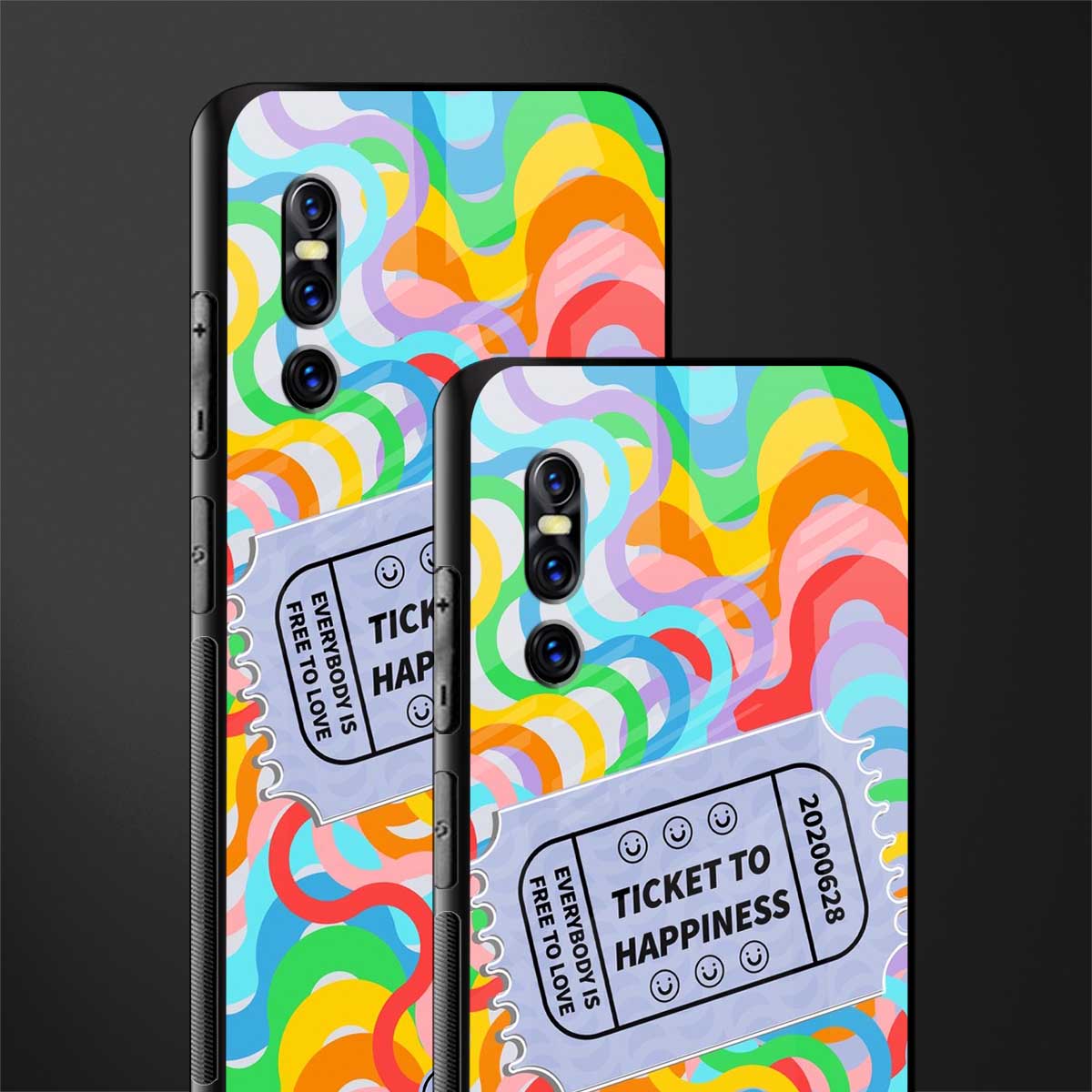 ticket to happiness glass case for vivo v15 pro image-2