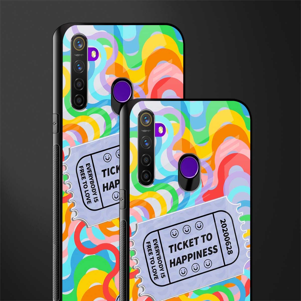 ticket to happiness glass case for realme 5i image-2