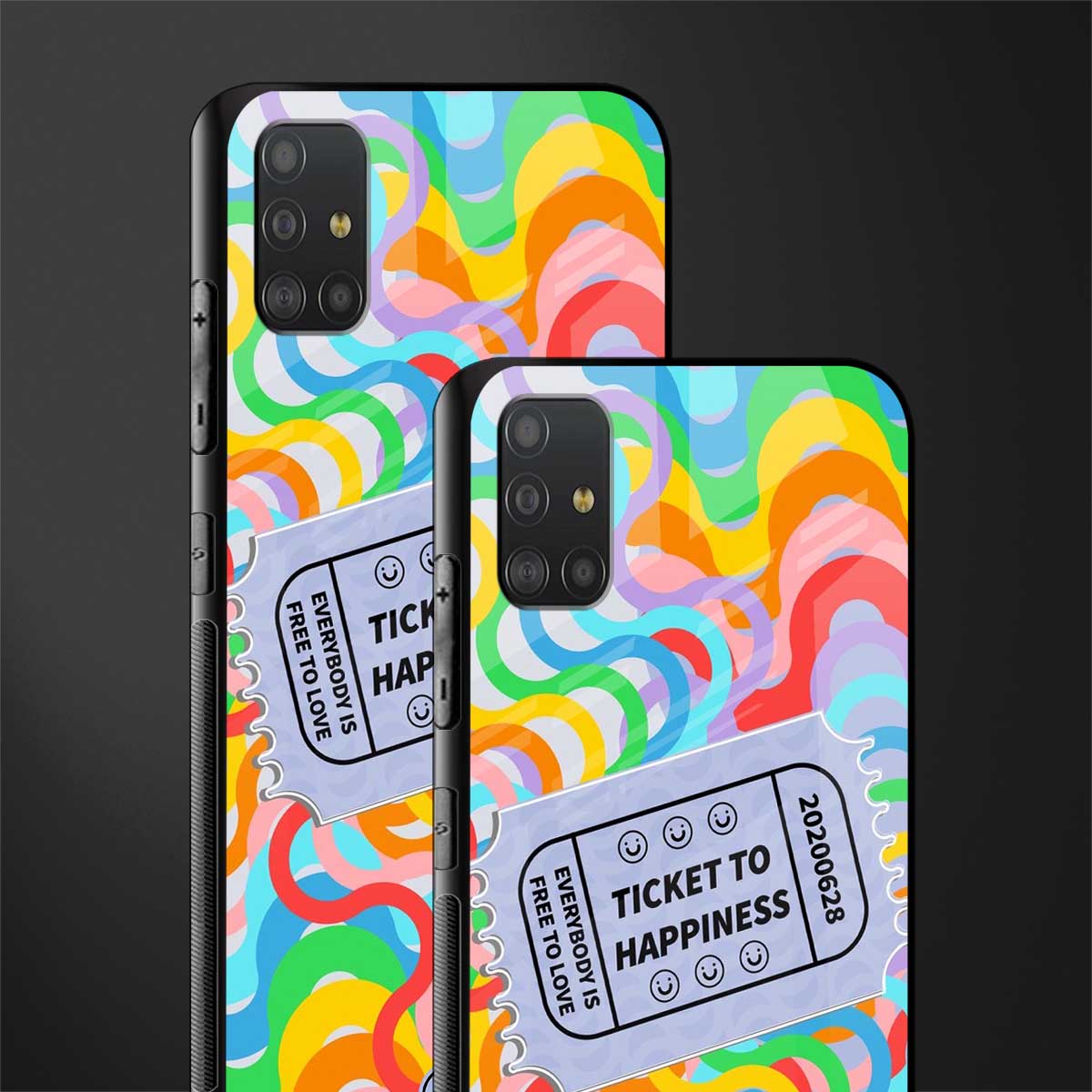 ticket to happiness glass case for samsung galaxy a51 image-2
