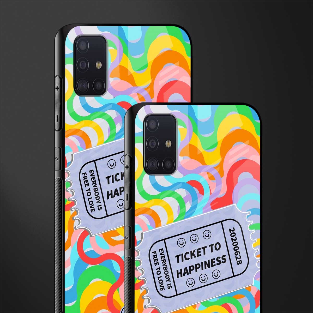 ticket to happiness glass case for samsung galaxy a71 image-2