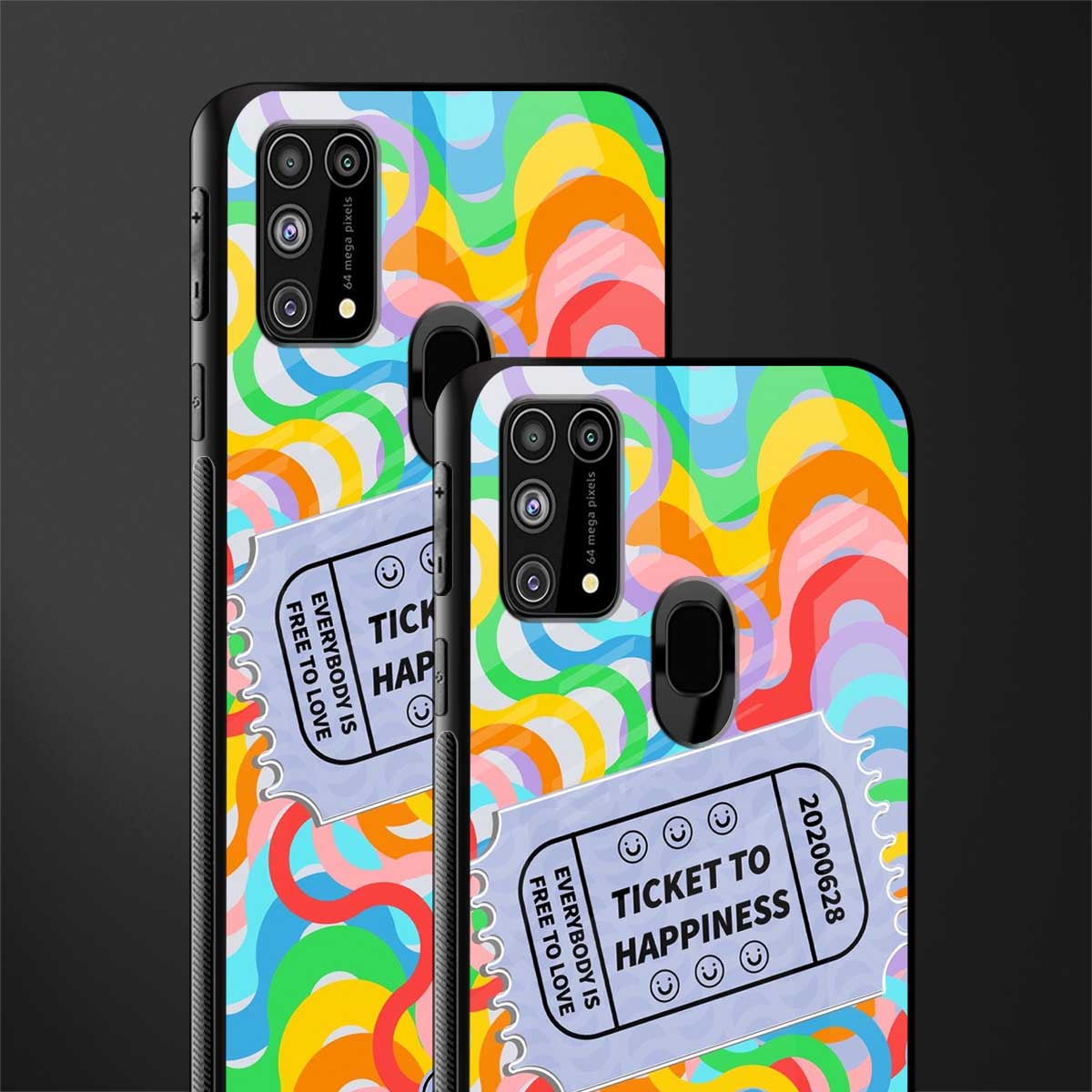 ticket to happiness glass case for samsung galaxy f41 image-2
