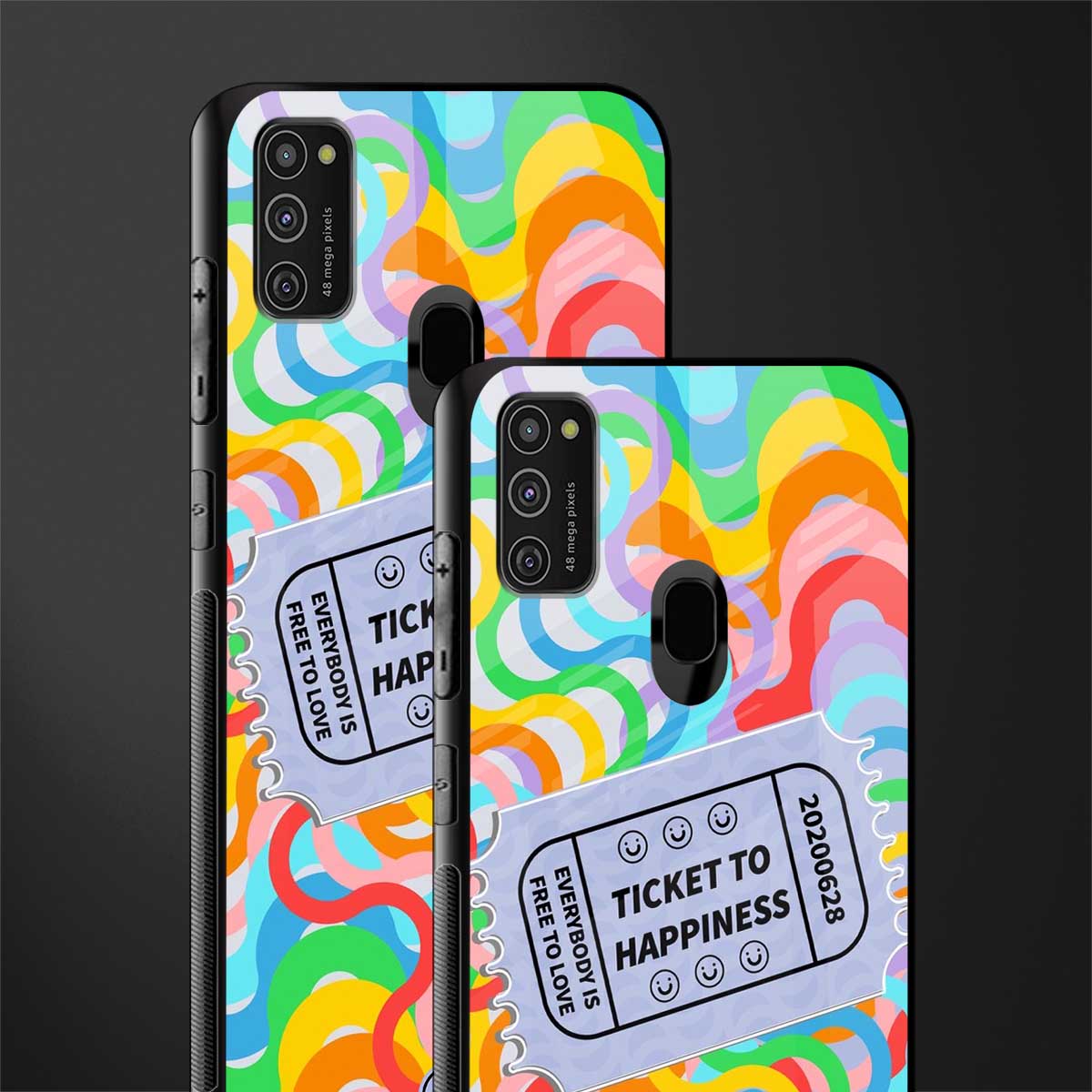 ticket to happiness glass case for samsung galaxy m30s image-2