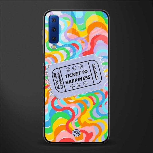 ticket to happiness glass case for samsung galaxy a7 2018 image