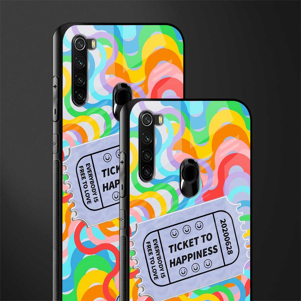 ticket to happiness glass case for redmi note 8 image-2