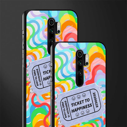 ticket to happiness glass case for redmi note 8 pro image-2