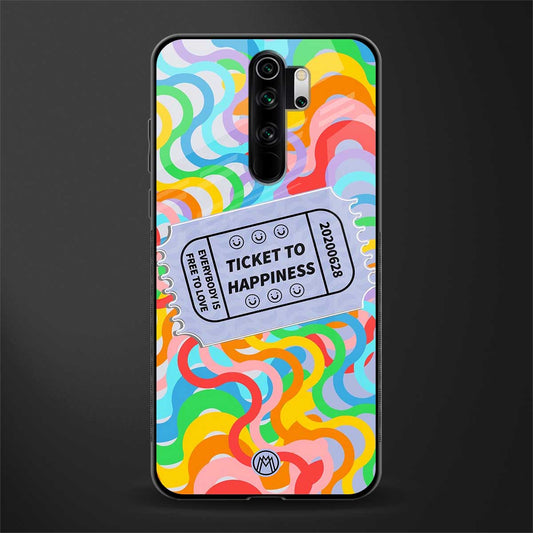 ticket to happiness glass case for redmi note 8 pro image