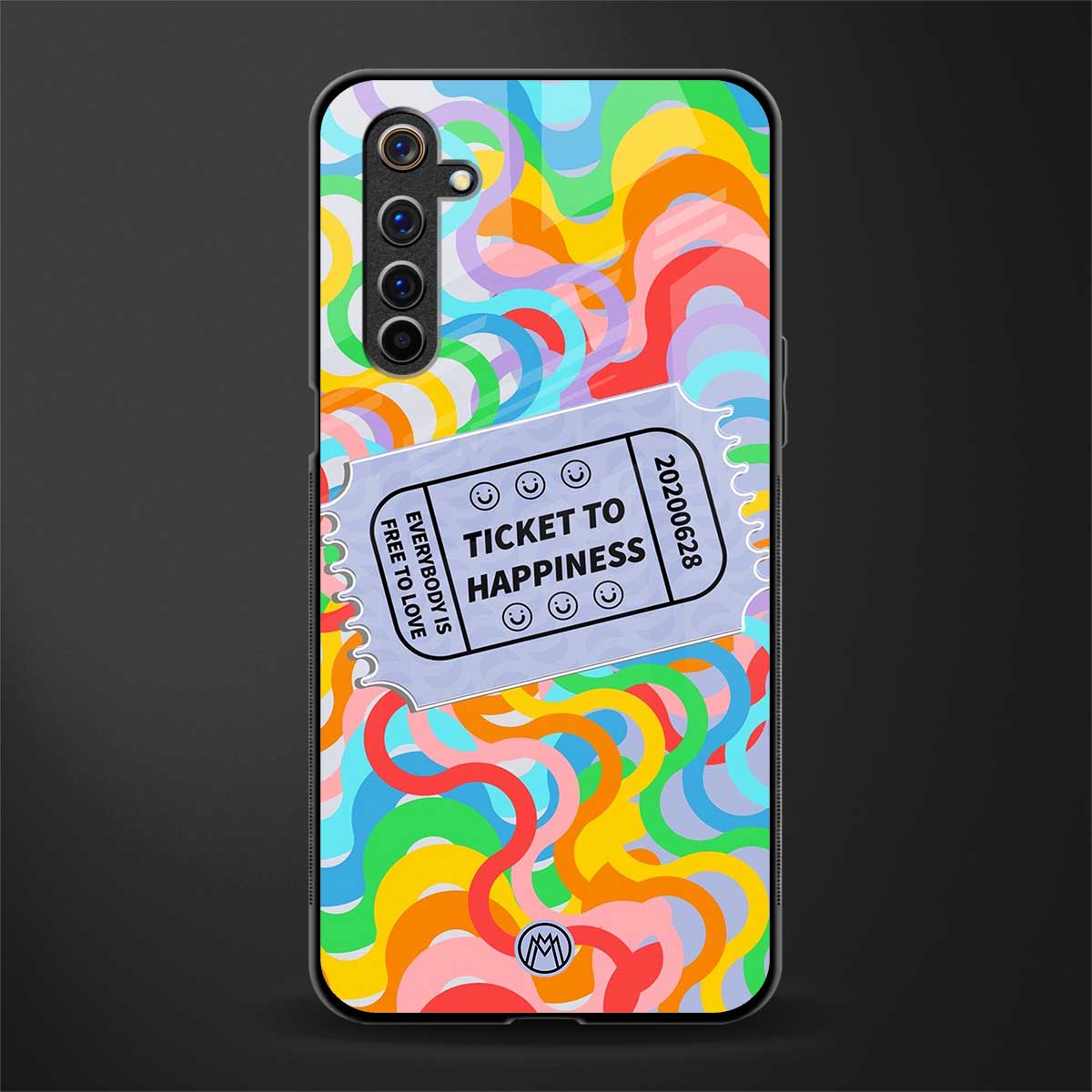ticket to happiness glass case for realme 6 image