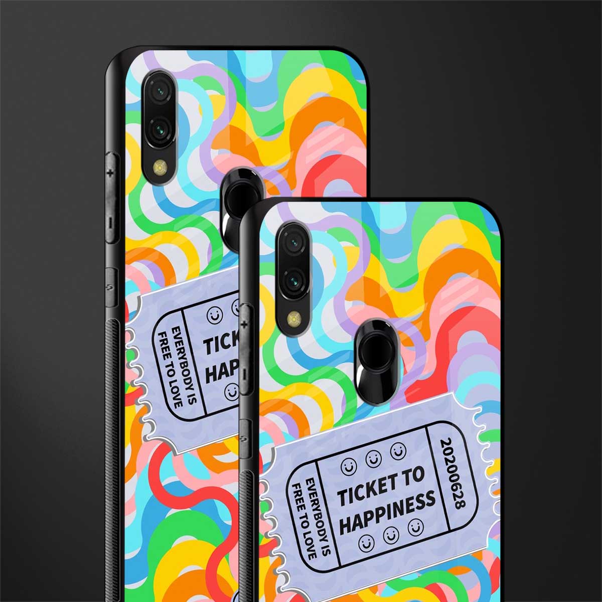 ticket to happiness glass case for redmi note 7 image-2
