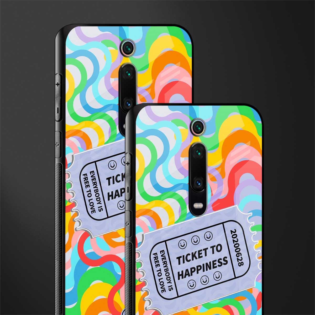 ticket to happiness glass case for redmi k20 pro image-2