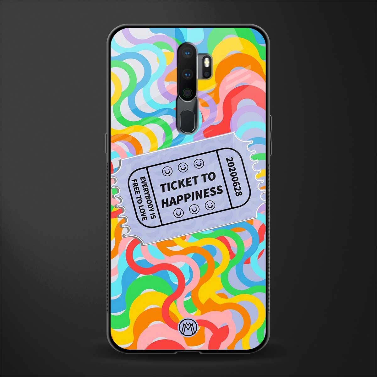 ticket to happiness glass case for oppo a5 2020 image