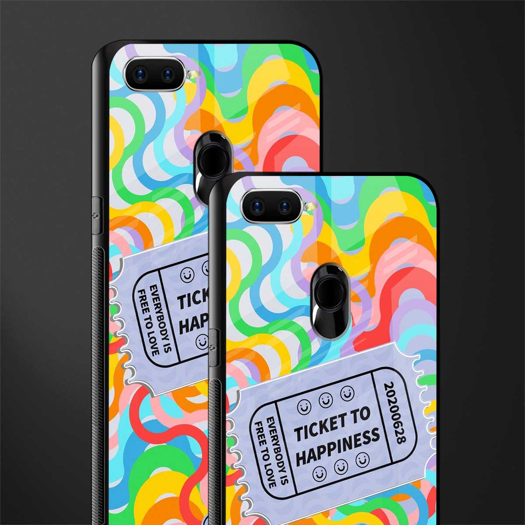 ticket to happiness glass case for oppo a7 image-2