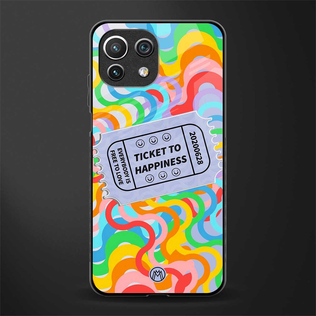 ticket to happiness glass case for mi 11 lite image