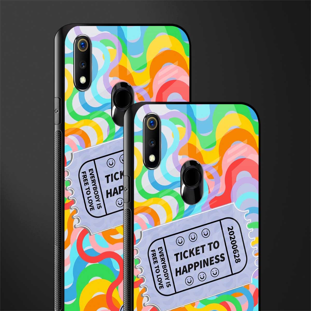 ticket to happiness glass case for realme 3 pro image-2