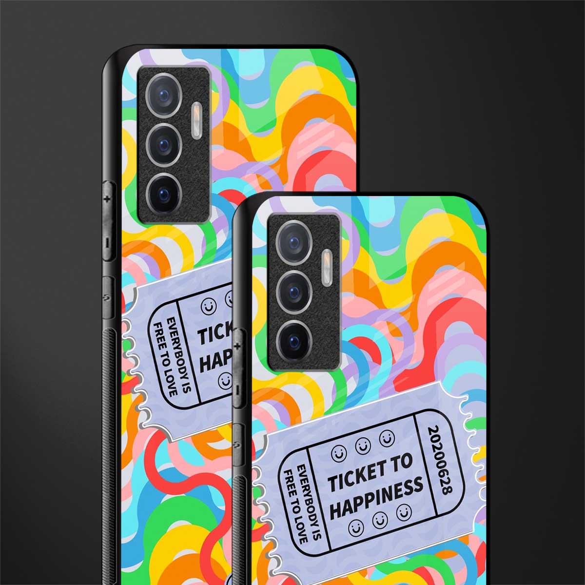 ticket to happiness glass case for vivo v23e image-2