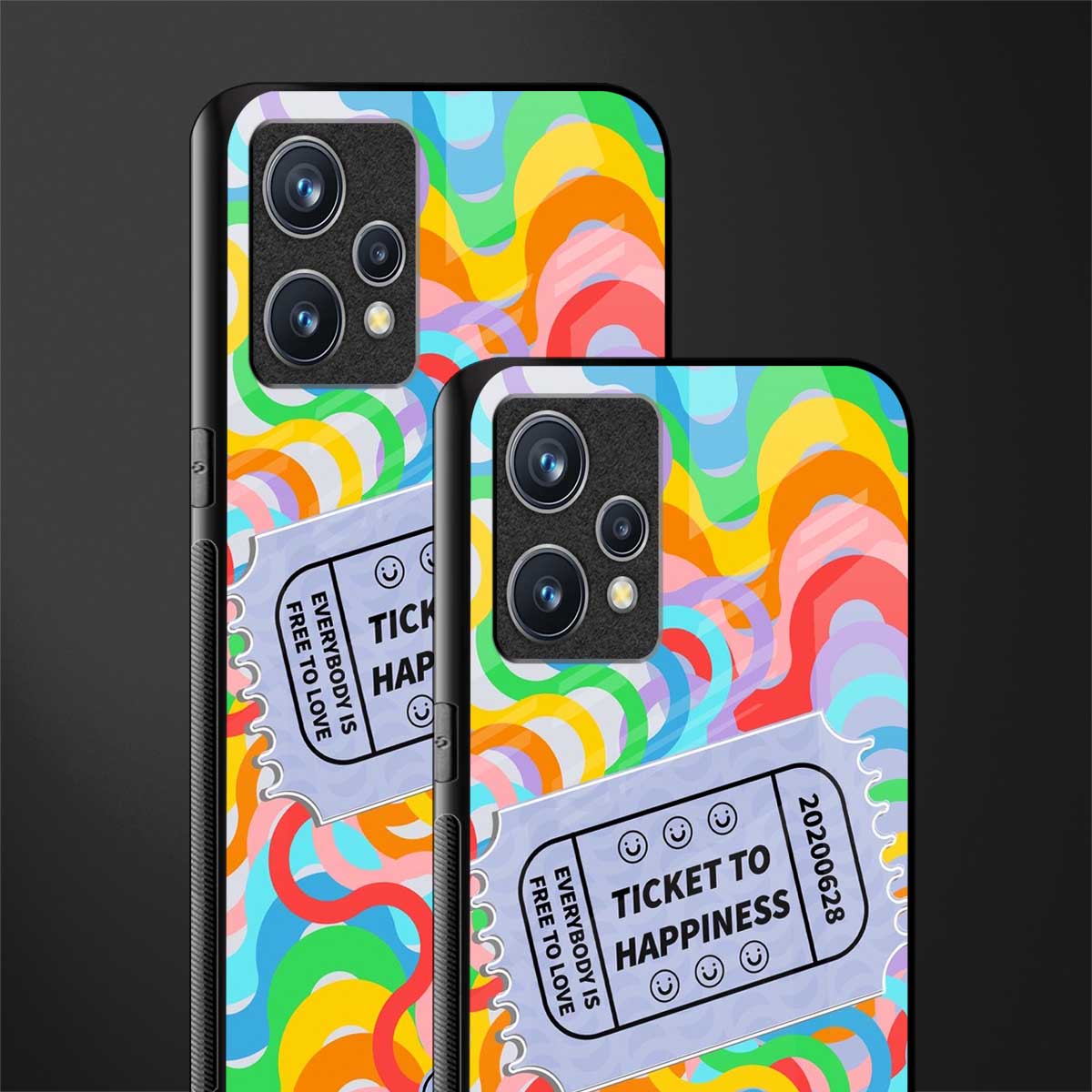 ticket to happiness glass case for realme 9 4g image-2