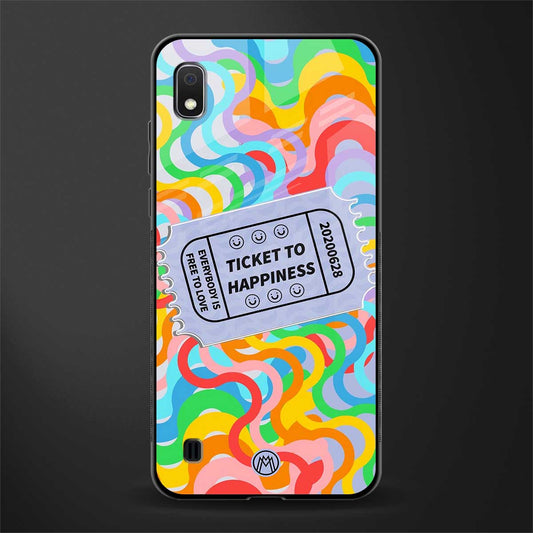 ticket to happiness glass case for samsung galaxy a10 image