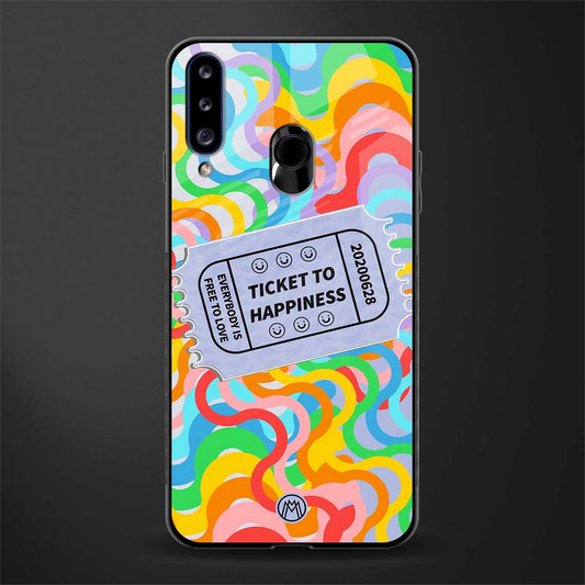 ticket to happiness glass case for samsung galaxy a20s image