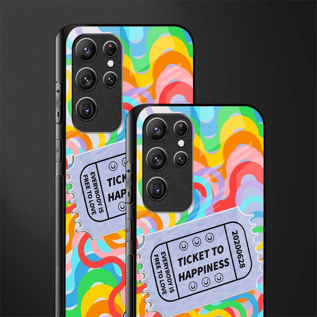 ticket to happiness glass case for samsung galaxy s22 ultra 5g image-2