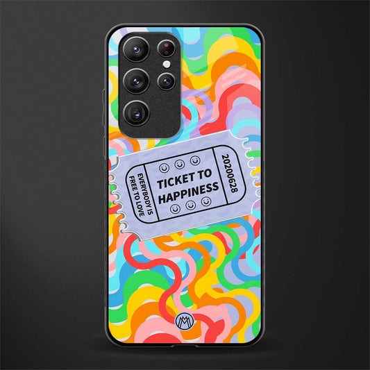ticket to happiness glass case for samsung galaxy s22 ultra 5g image