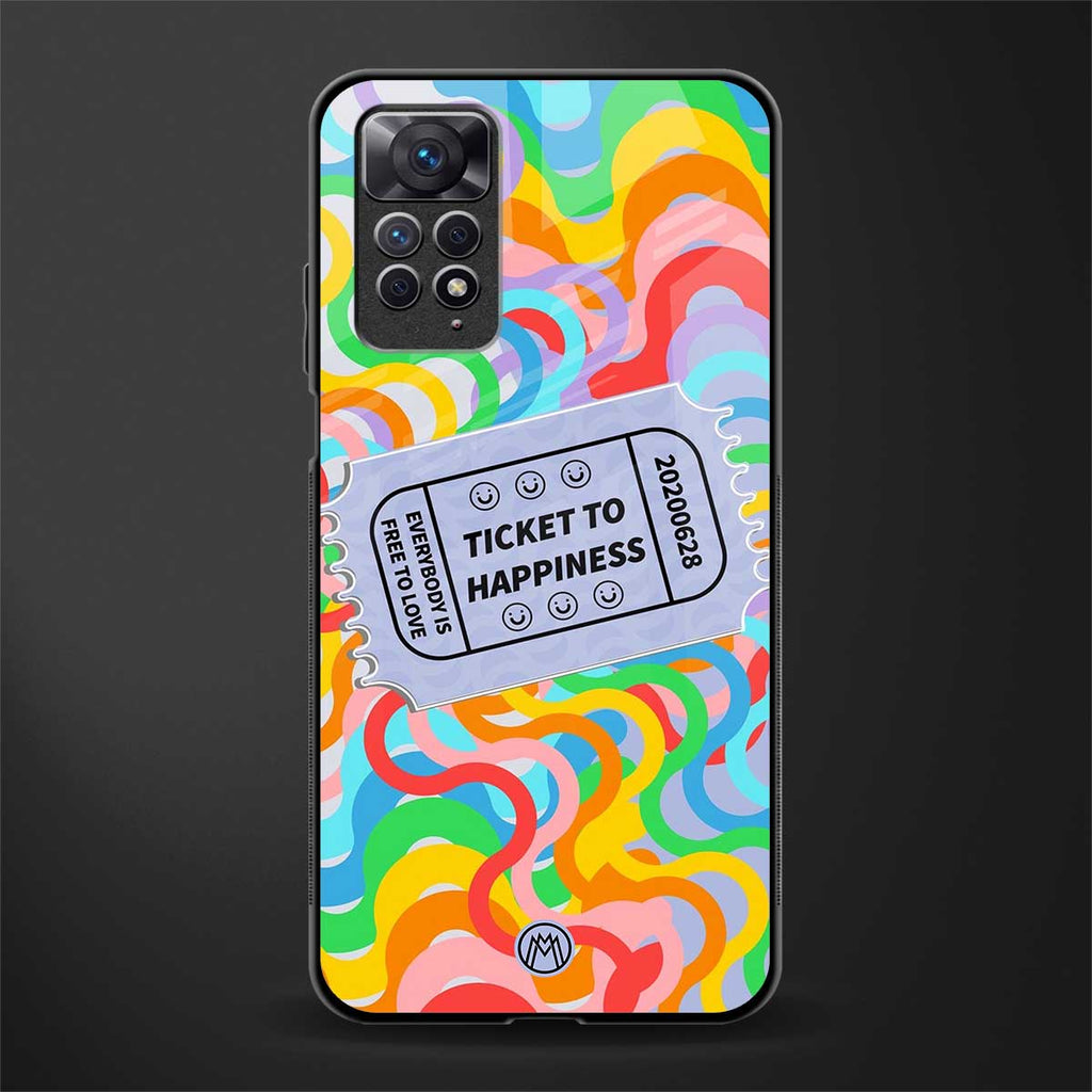 ticket to happiness glass case for redmi note 11 image