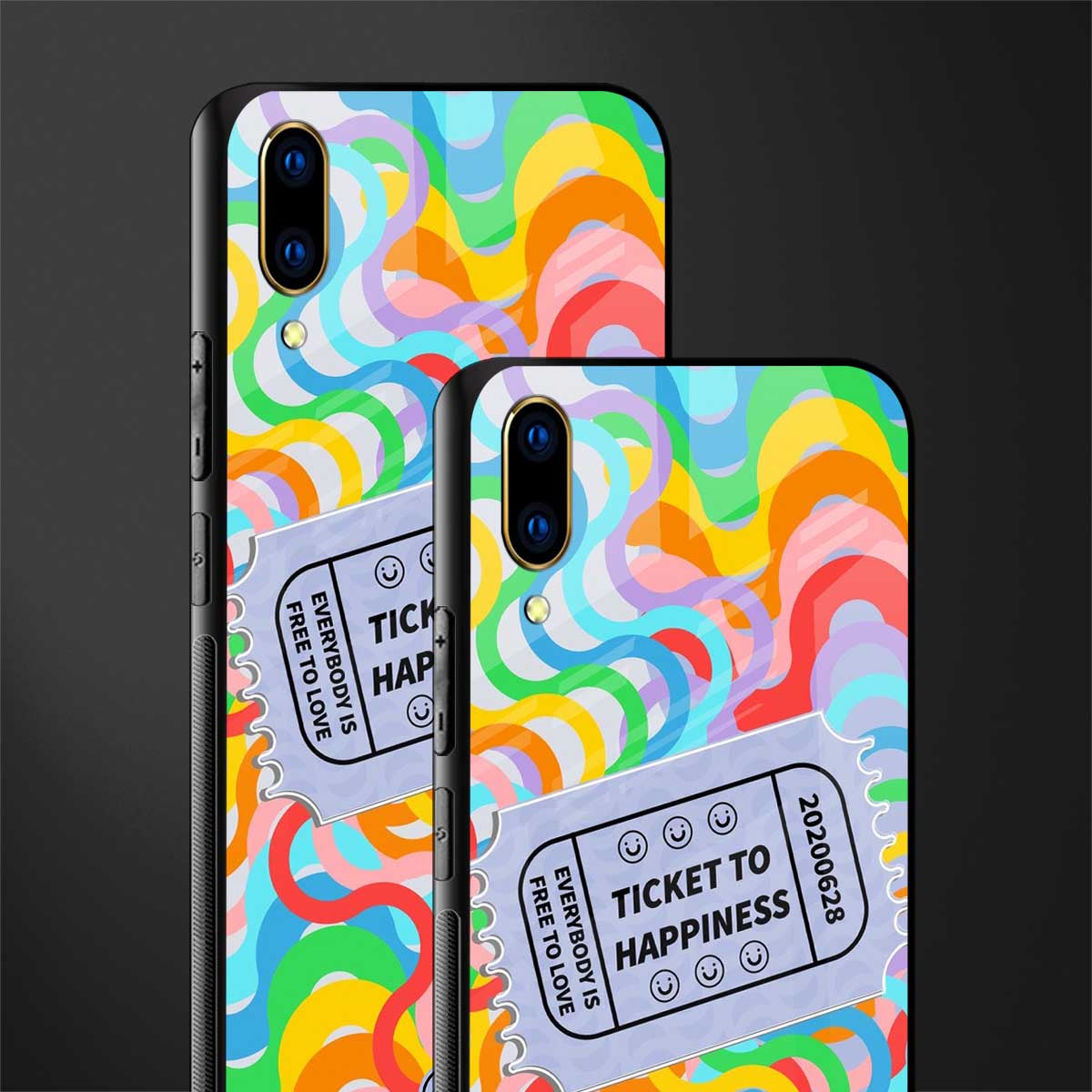 ticket to happiness glass case for vivo v11 pro image-2