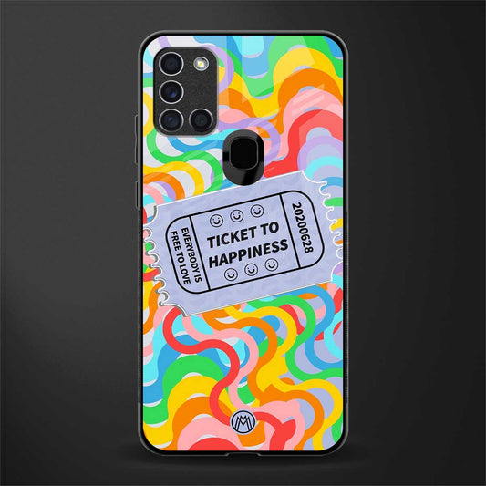 ticket to happiness glass case for samsung galaxy a21s image