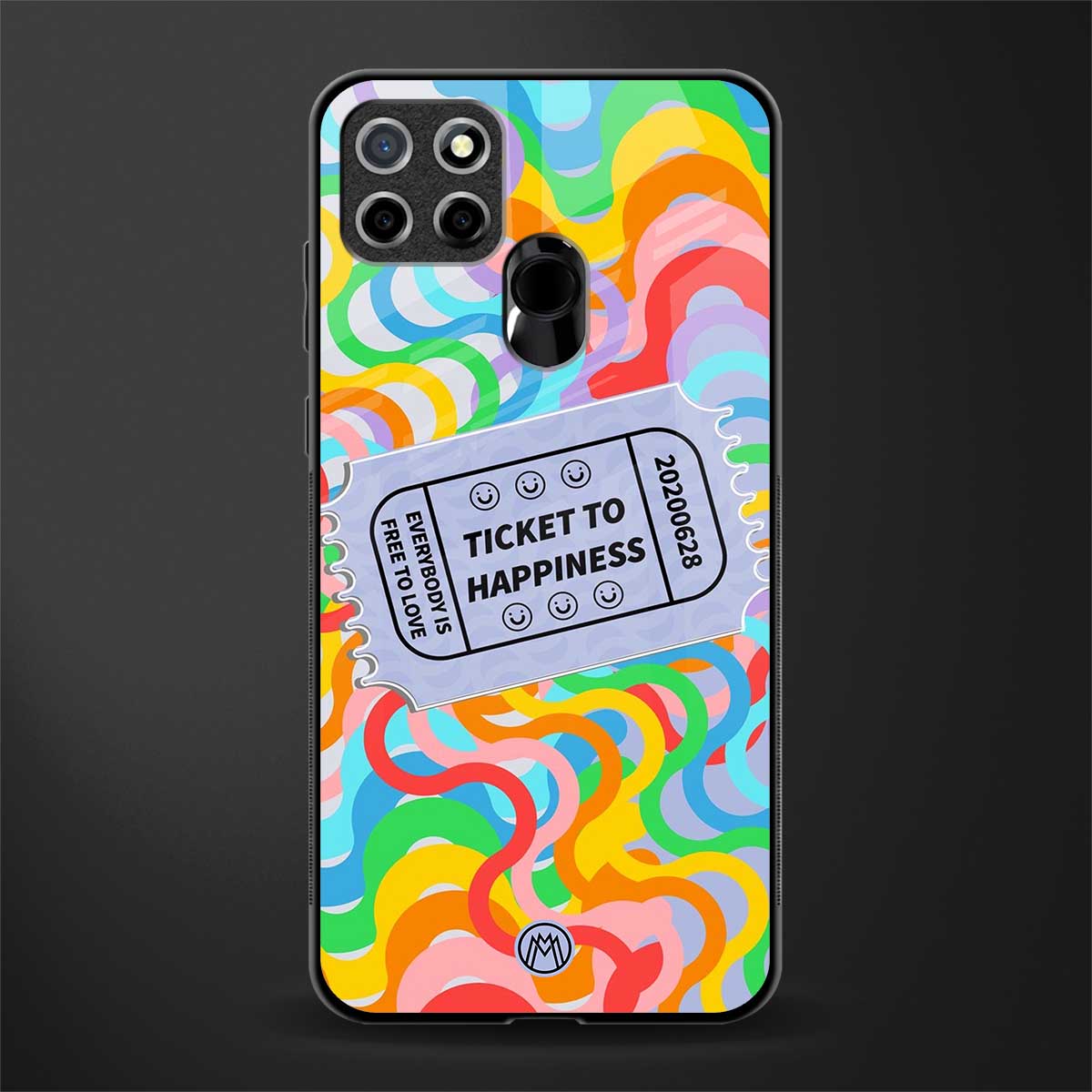 ticket to happiness glass case for realme narzo 30a image