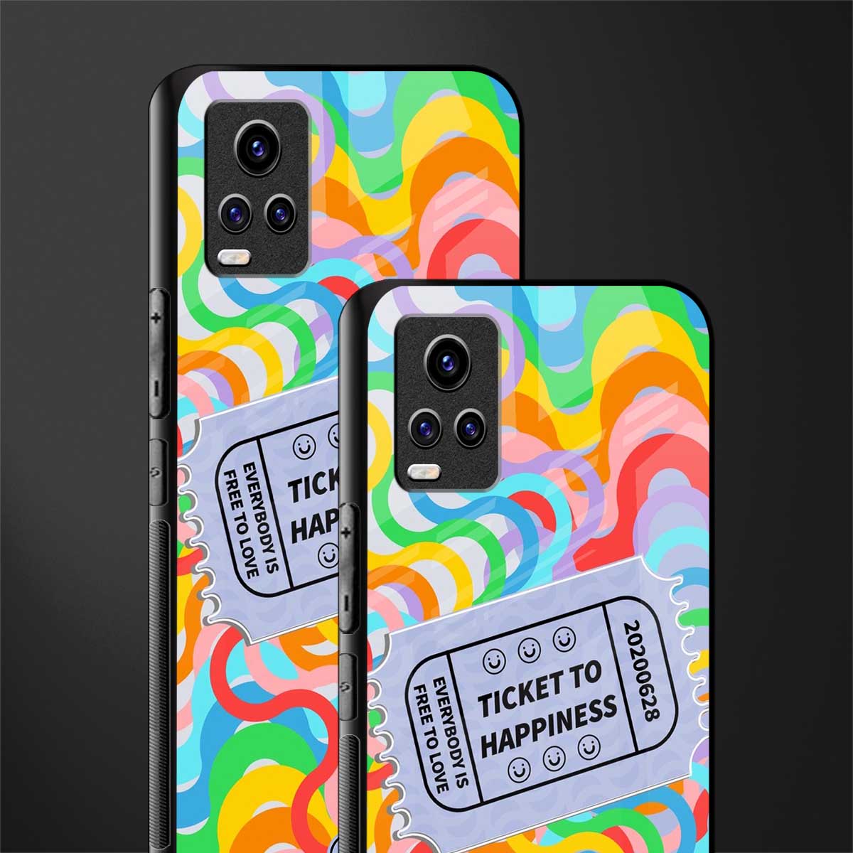 ticket to happiness glass case for vivo v20 image-2