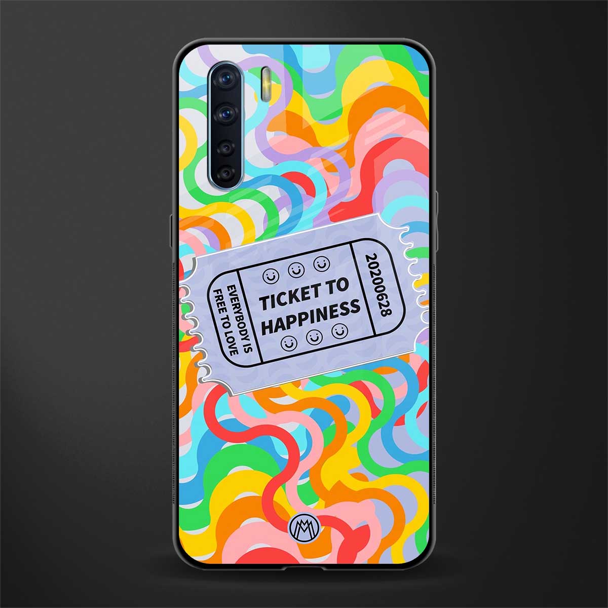 ticket to happiness glass case for oppo f15 image