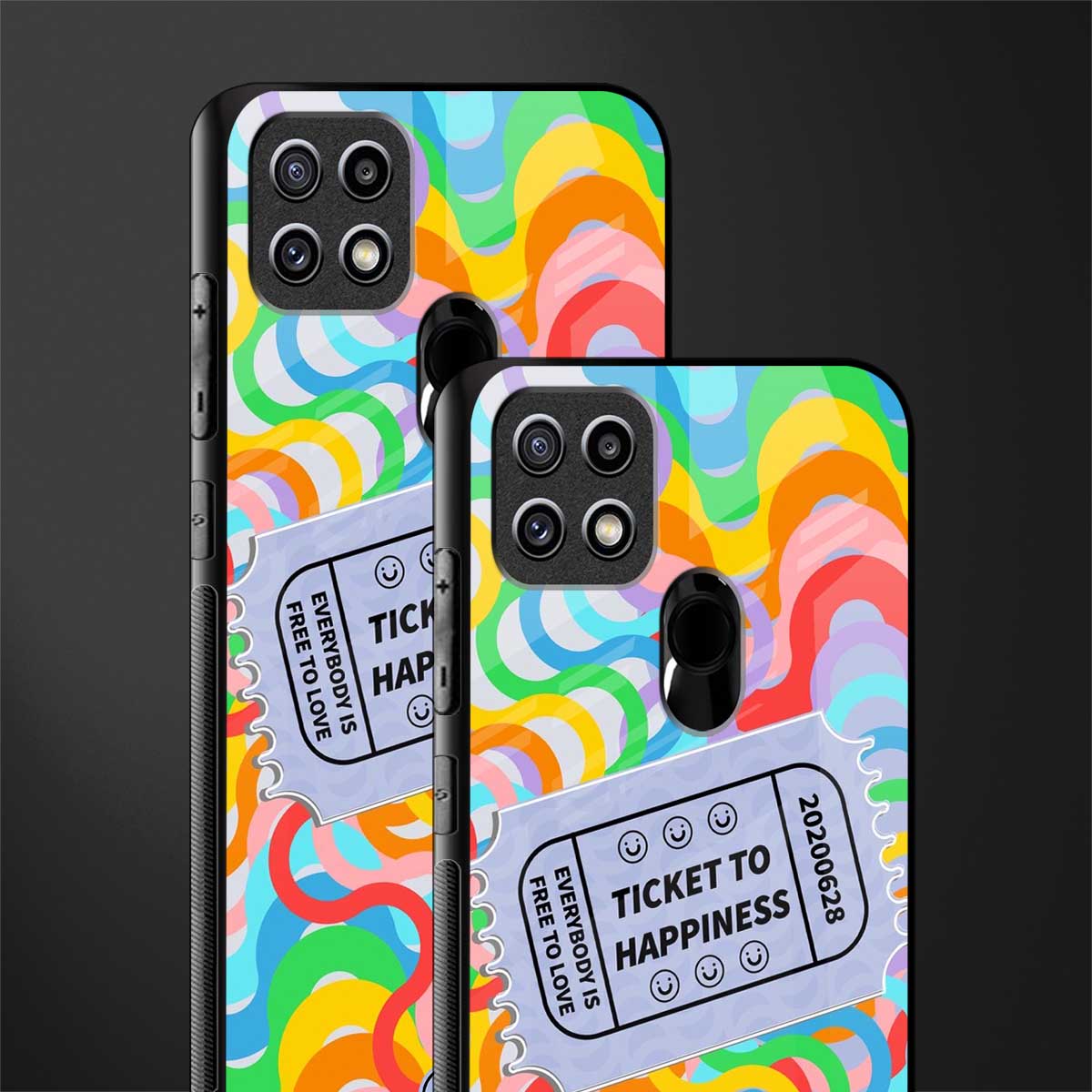 ticket to happiness glass case for oppo a15s image-2