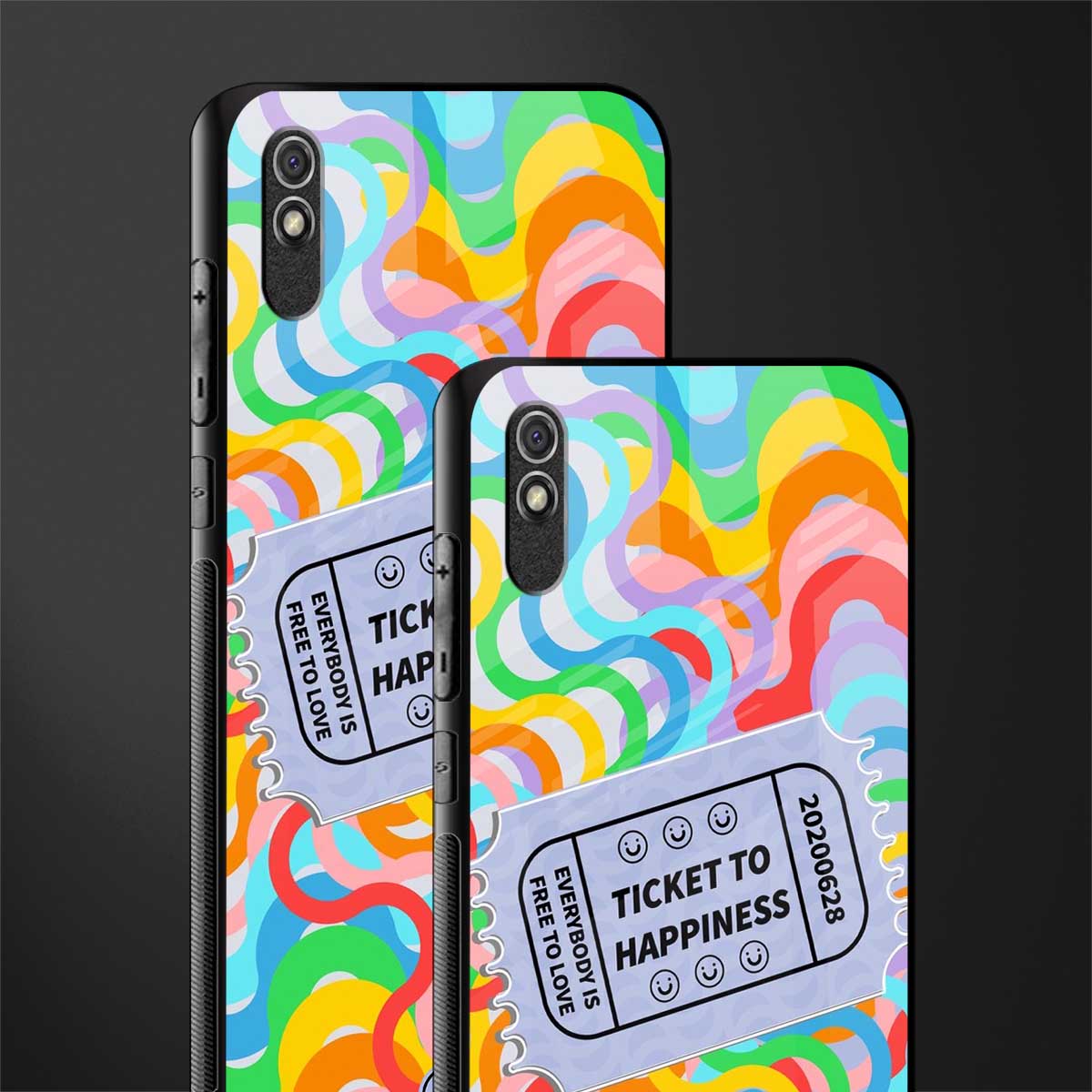 ticket to happiness glass case for redmi 9a image-2
